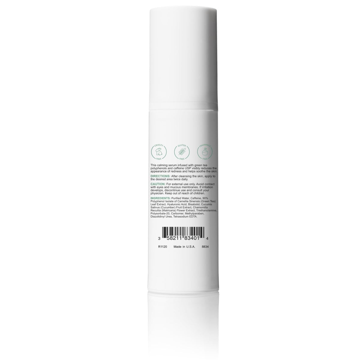 Replenix serum beside green tea cleanser for complementary routine