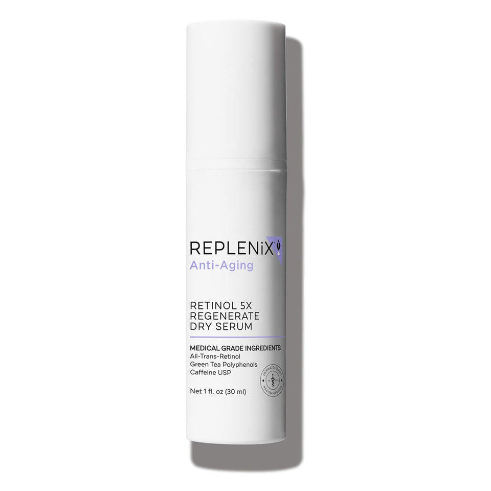 Replenix front packaging showing serum bottle and label for clear identification and trust