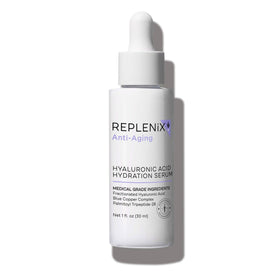 Replenix front packaging showing bottle and label, highlights professional grade skincare