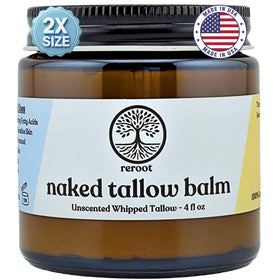Reroot Organics front jar showing clean label and unscented balm benefits