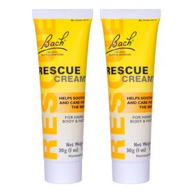 RESCUE cream front packaging showing two 30 g tubes for travel convenience