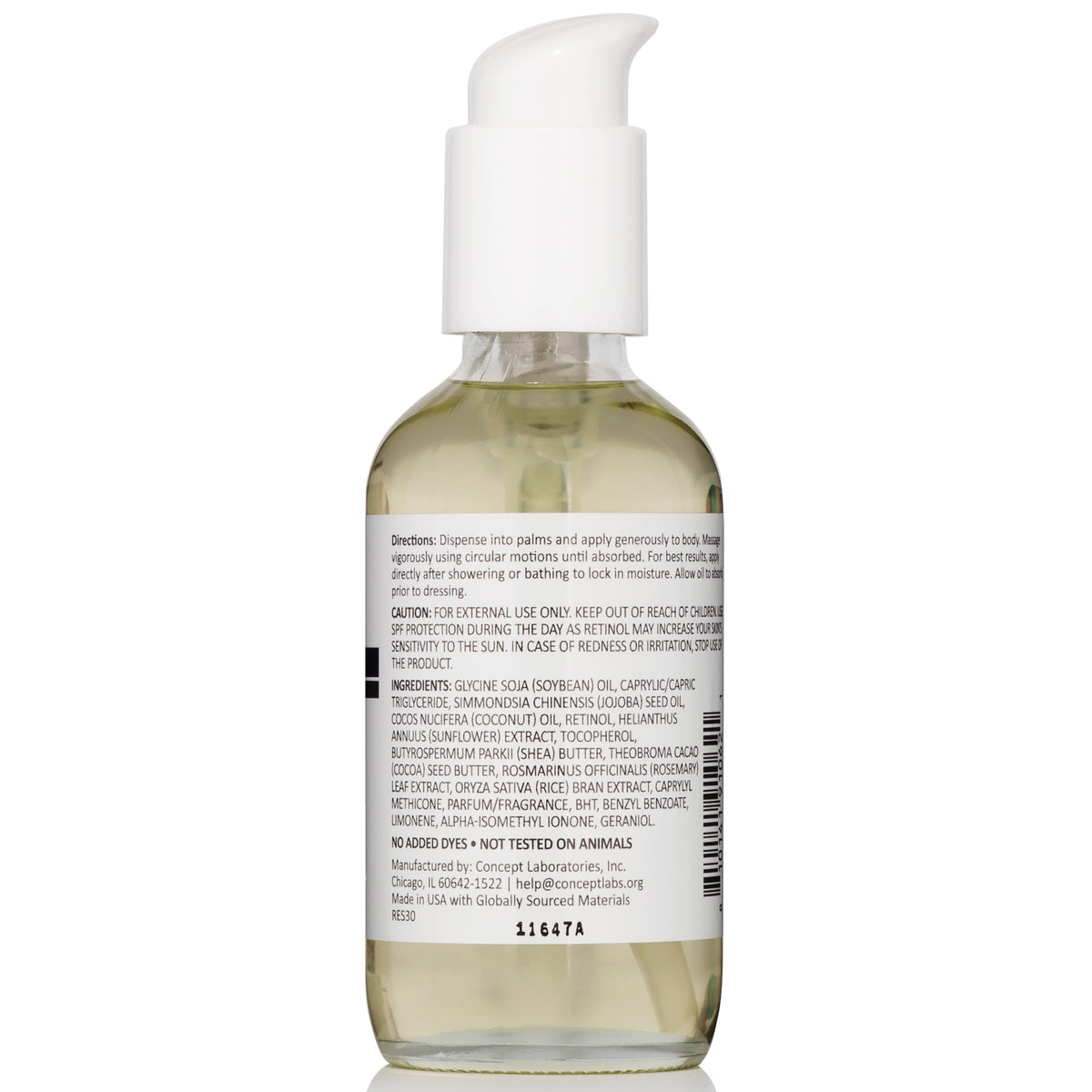 Reshape+ texture close-up of oil on skin demonstrating hydration and smoothing benefit