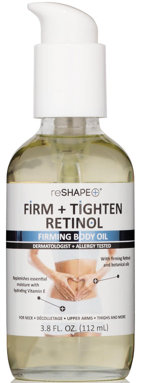 Reshape+ front packaging showing bottle and label for nourishing body oil benefit
