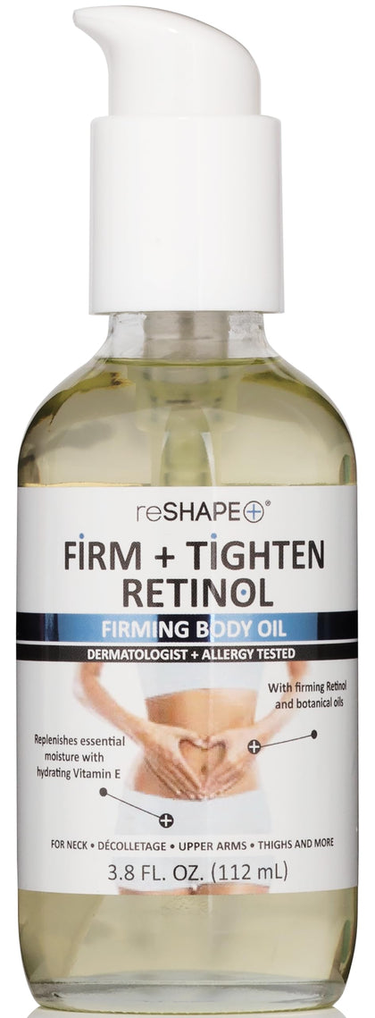 Reshape+ front packaging showing bottle and label for nourishing body oil benefit