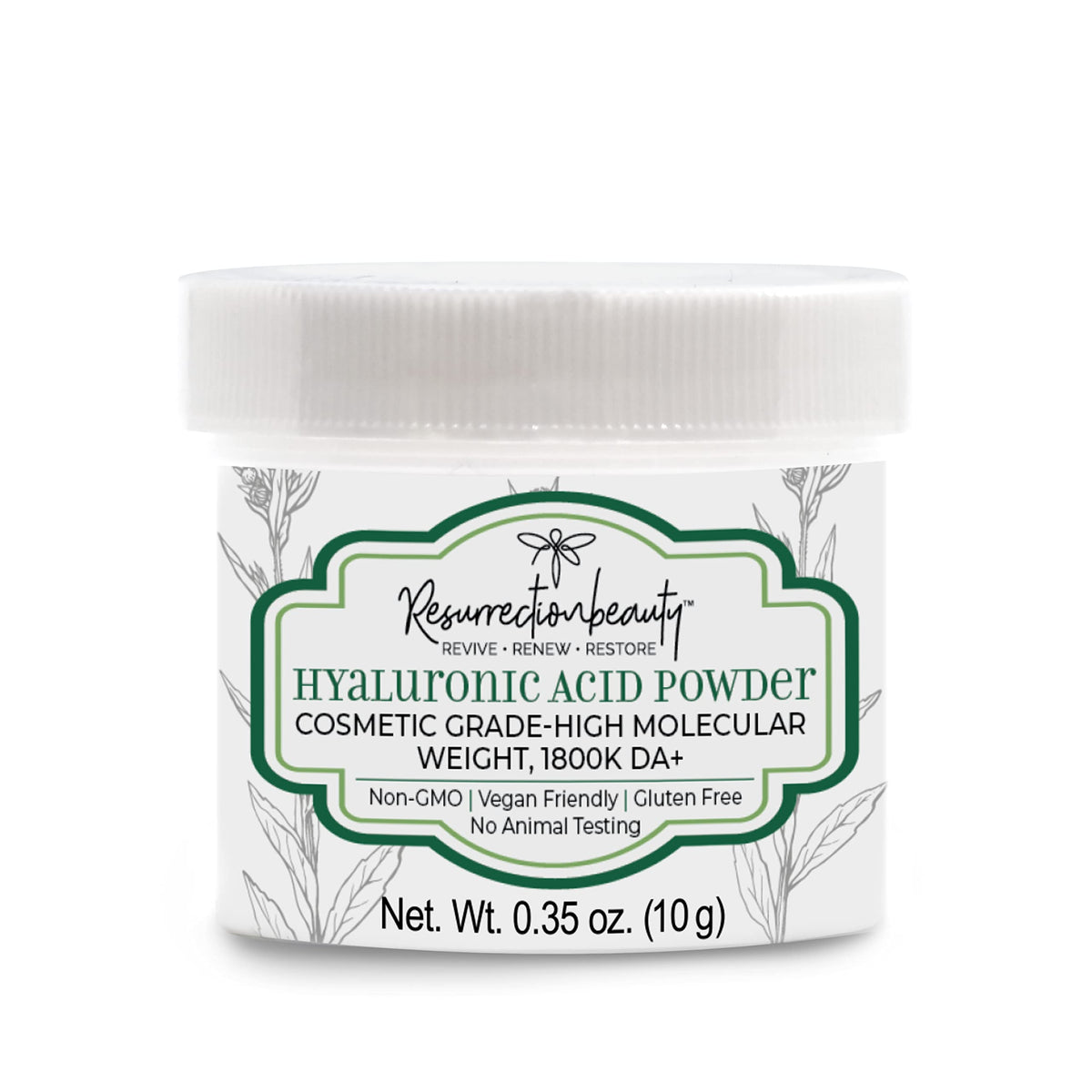 RESURRECTIONbeauty jar front label showing product name and clarity benefit