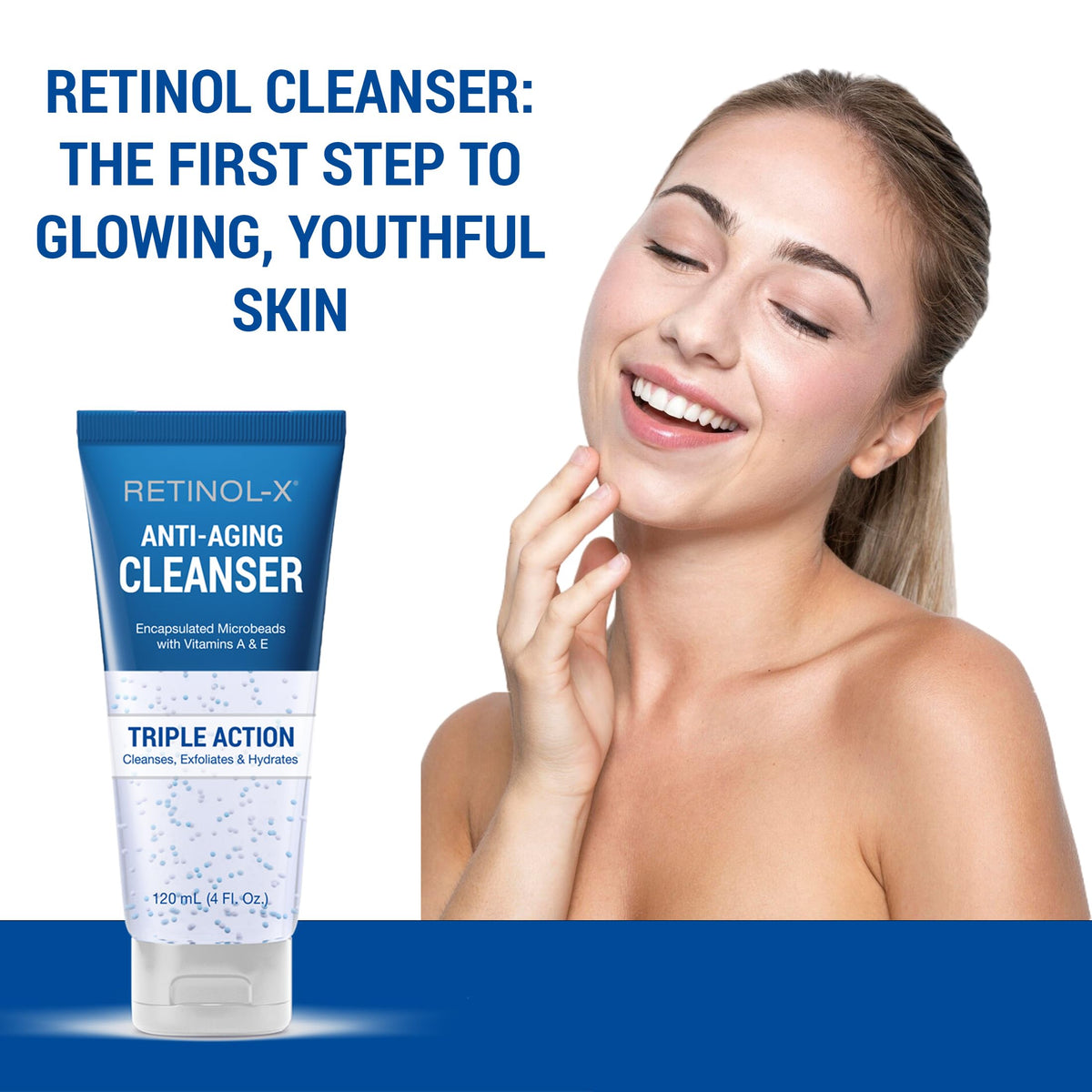 RETINOL-X on bathroom counter styled for routine setup and organization benefit