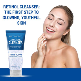 RETINOL-X on bathroom counter styled for routine setup and organization benefit