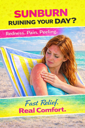 RETRO Rewind being applied to arm to soothe sunburned skin quickly