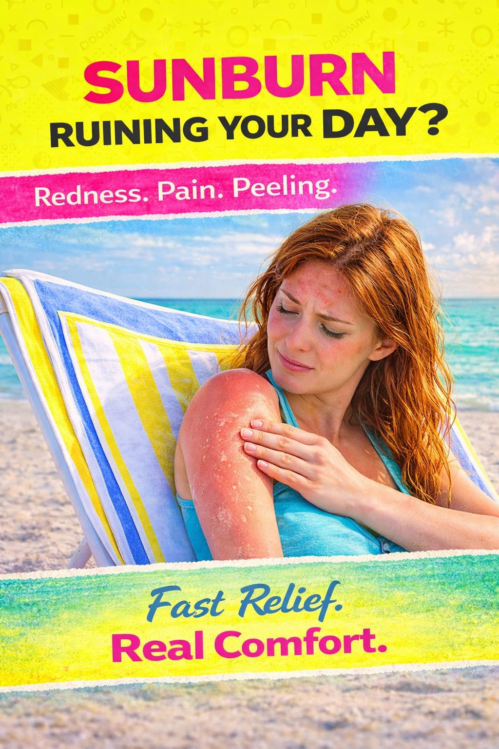 RETRO Rewind being applied to sunburned shoulder providing calming comfort