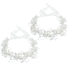 Retrowavy front view silver headband showcasing elegant bridal accessory benefit