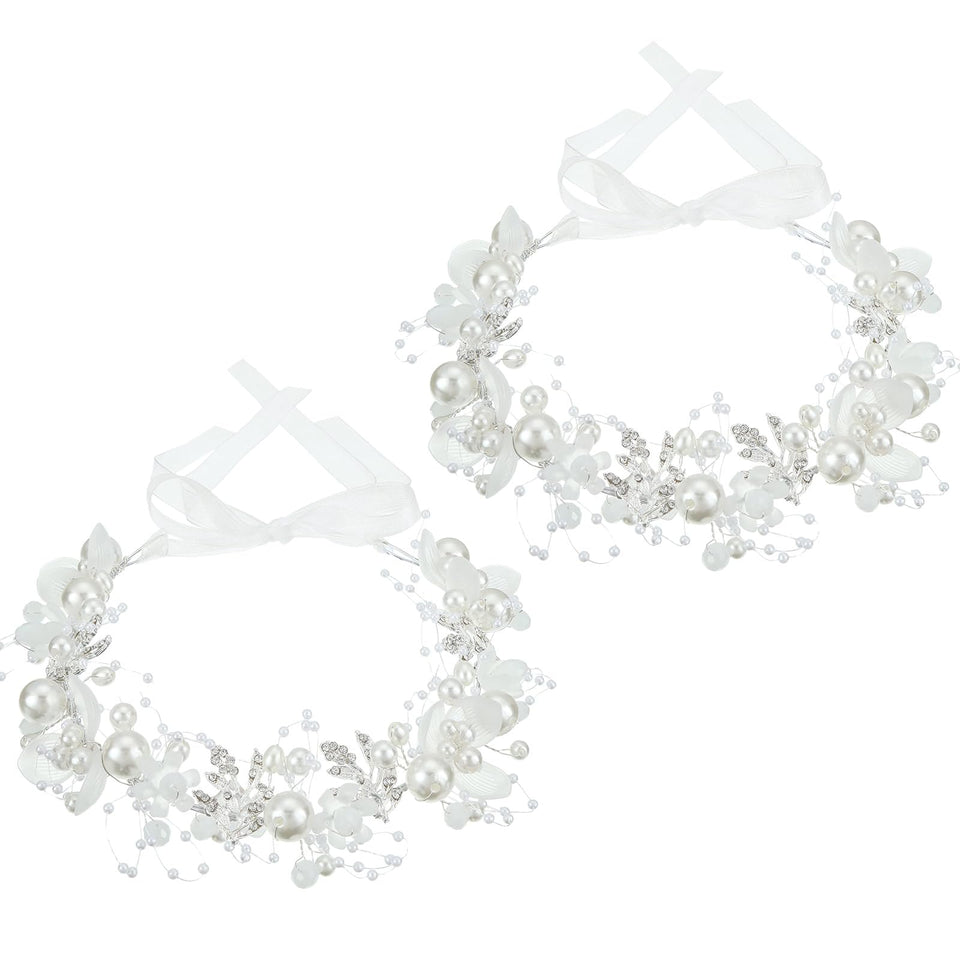 Retrowavy front view silver headband showcasing elegant bridal accessory benefit