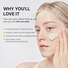 RETURNITY applying mask to cheek to show smooth application