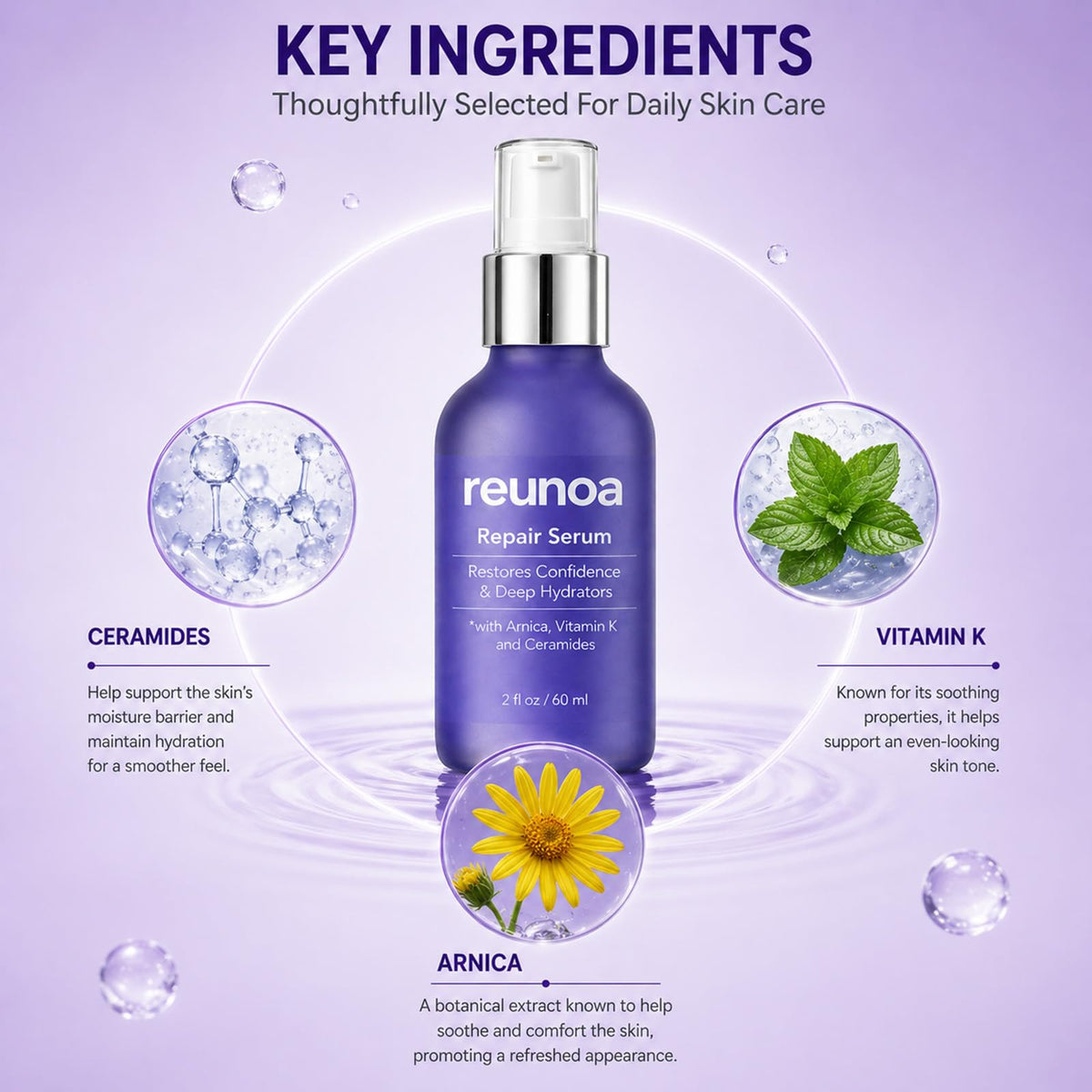 Reunoa pump closeup highlighting precise dispensing and hygienic application benefit