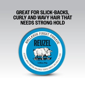 REUZEL finished hairstyle showing high shine and strong hold for polished looks