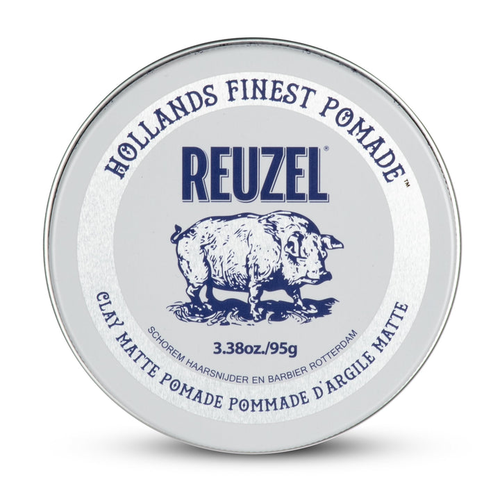 REUZEL front jar view showing matte pomade packaging and easy identification