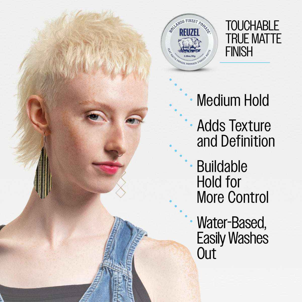 REUZEL before and after styling showing improved texture and separation