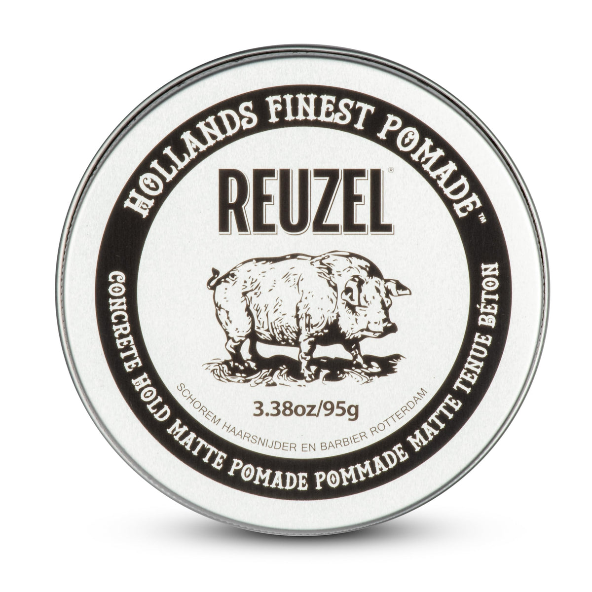 REUZEL front packaging showing strong matte pomade and clear branding
