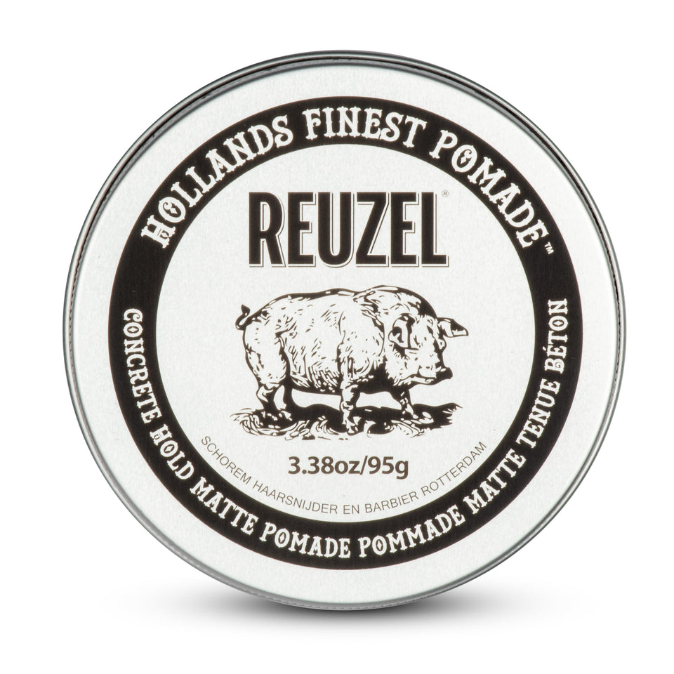 REUZEL front packaging showing strong matte pomade and clear branding