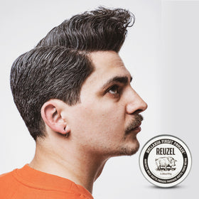 REUZEL lather in shower showing quick water-soluble washout benefit