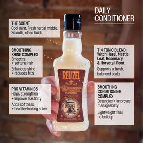 REUZEL 11.83 oz size comparison showing bottle scale for travel and shelf planning