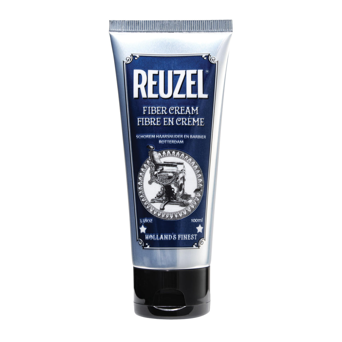REUZEL fiber cream front packaging showing compact 3.38 oz size and branding benefit