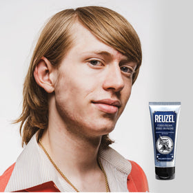 REUZEL fiber cream label close-up highlighting ingredients and product transparency