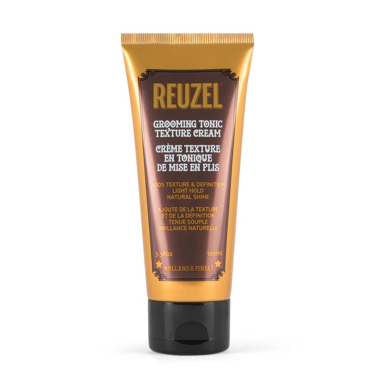 REUZEL front packaging of grooming tonic showing size and brand benefit