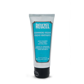 REUZEL front jar view showing product packaging and easy scoop benefit