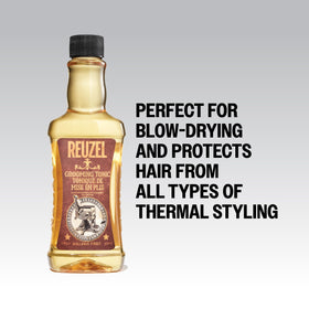 REUZEL applied to damp hair demonstrating prep for blow-drying and lift
