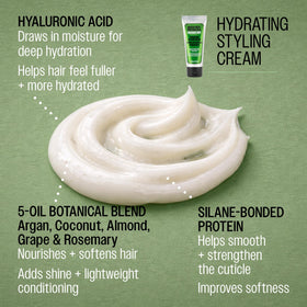 REUZEL cream on palm ready to apply, hydrates and tames frizz