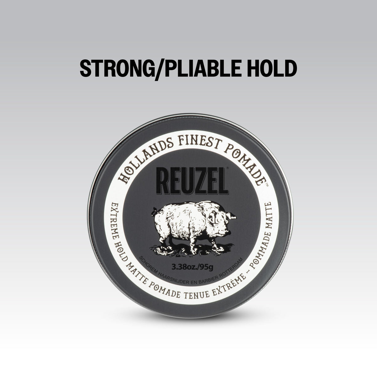 REUZEL pomade on hand demonstrating application and effortless distribution benefit
