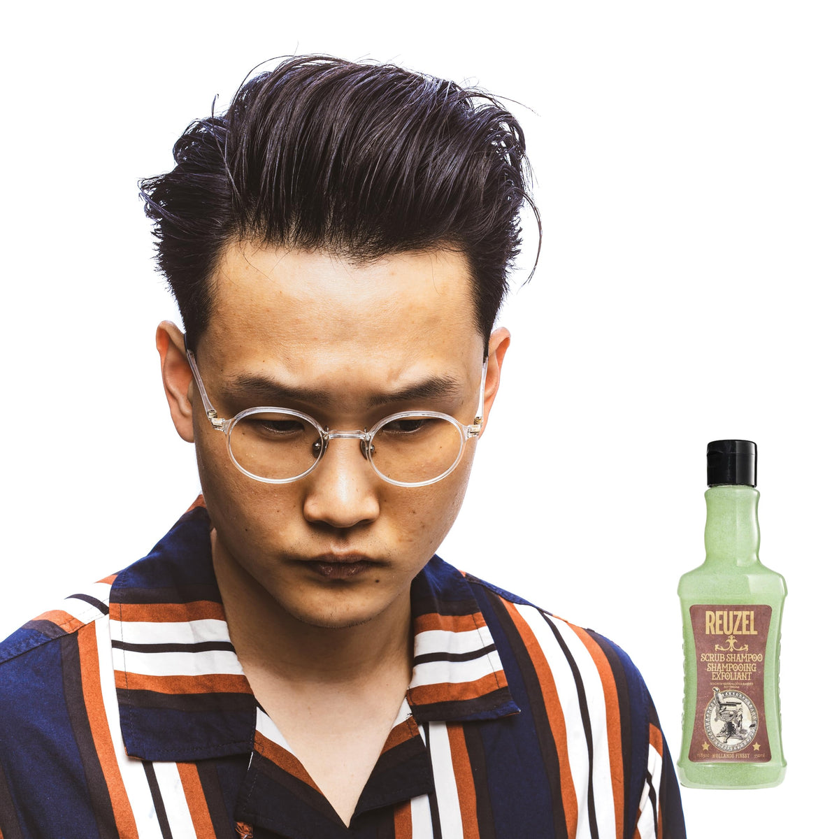 REUZEL after-rinse hair showing cleaner, lighter texture and shine