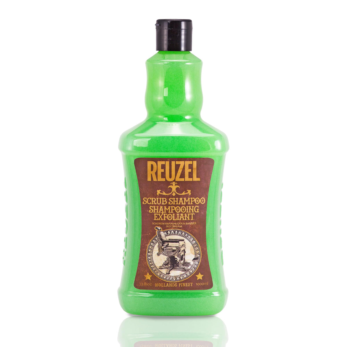 REUZEL front bottle view showing label and large 33.81 oz size for long-lasting supply