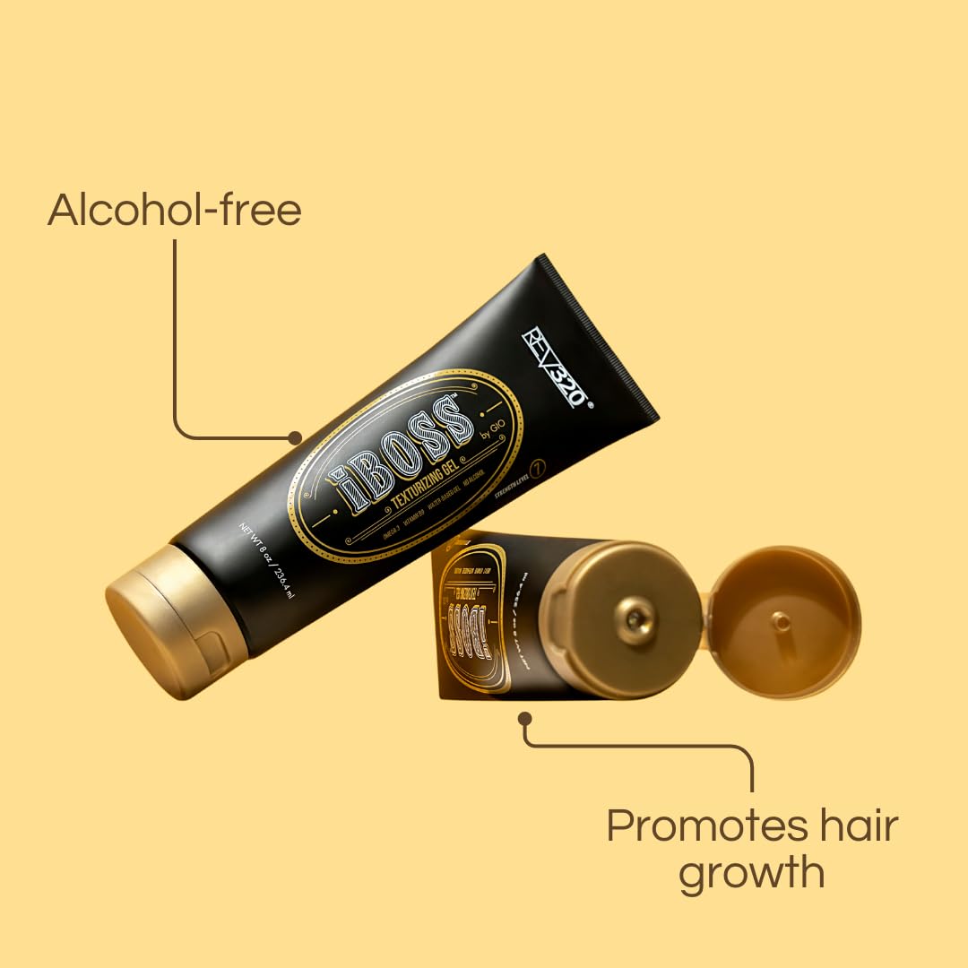 Rev320 iBOSS gel texture in jar highlighting smooth application benefit