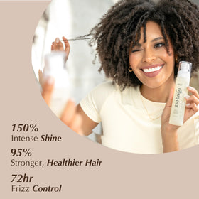 Rev320 oil texture on hand highlighting silky absorbency and lightweight feel