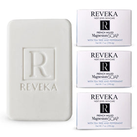 Reveka front packaging peppermint soap showing clean branding and pack benefit