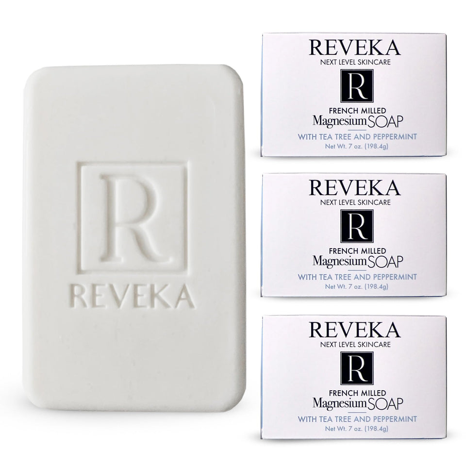 Reveka front packaging peppermint soap showing clean branding and pack benefit