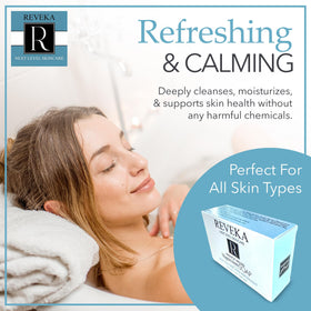 Reveka soap used for shaving foam showing glide and comfortable shave