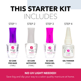 Revel Nail base coat activator finish gel and thinner lineup benefit