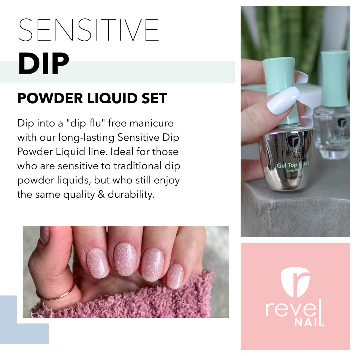 Revel Nail base coat being applied for improved adhesion and longer wear