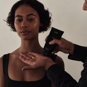 REVERIE Hymn used to create a sleek hairstyle showing glossy, smooth finish