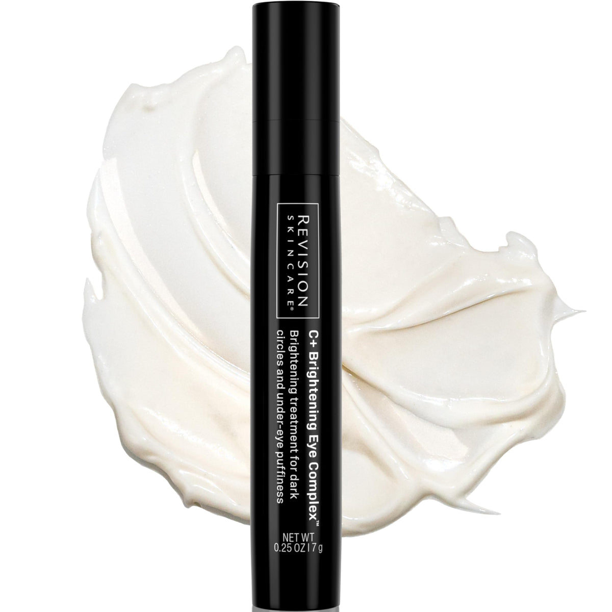 Revision Skincare jar front view with clear label and brightening benefit