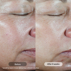 Revision Skincare serum droplet on hand showing lightweight texture and absorption