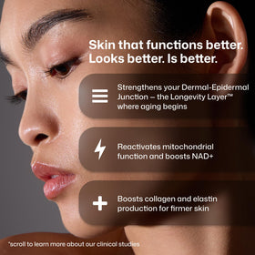 Revision Skincare serum being applied to hand showing easy spreadability and quick absorption