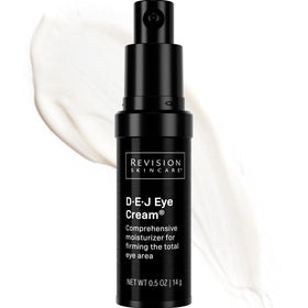 Revision Skincare D·E·J Eye Cream front packaging showing product and benefit