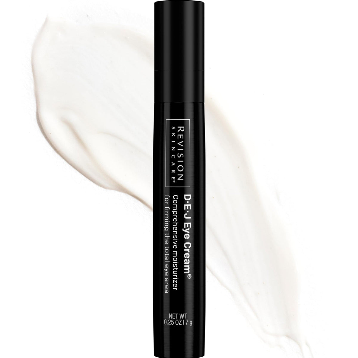 Revision Skincare D·E·J Eye Cream front tube shows packaging and professional quality benefit