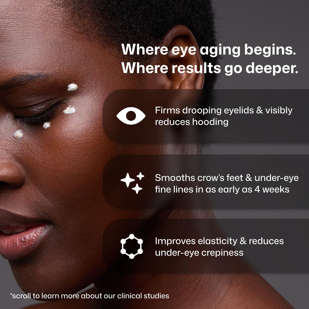 Revision Skincare D·E·J Eye Cream ingredient label highlighting peptides