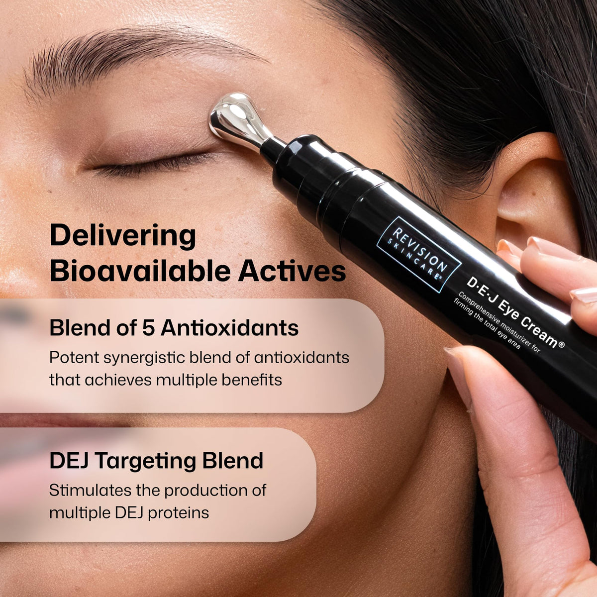 Revision Skincare product box packaging showing branding and clinical claims for informed purchase