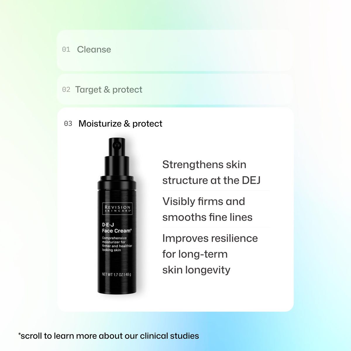 Revision Skincare D·E·J on bathroom counter during skincare routine showing daily use practicality