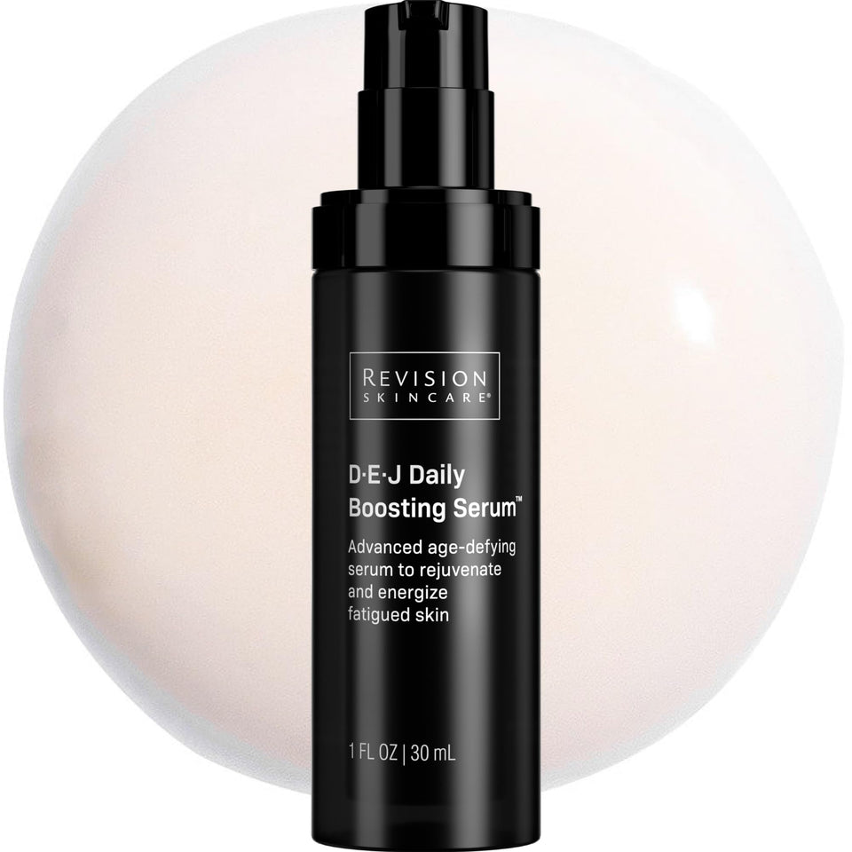 Revision Skincare bottle front view showing sleek design and product benefits